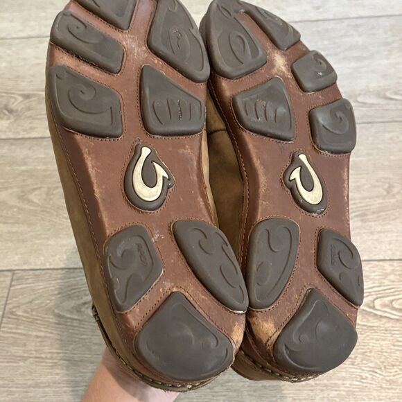 Olukai Moloa Men’s 11.5 Brown Leather Slip On Shoes Casual - Picture 6 of 7